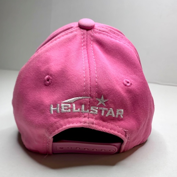Hellstar OG Logo Snapback hat in pink with flame & star emblem main image 5
